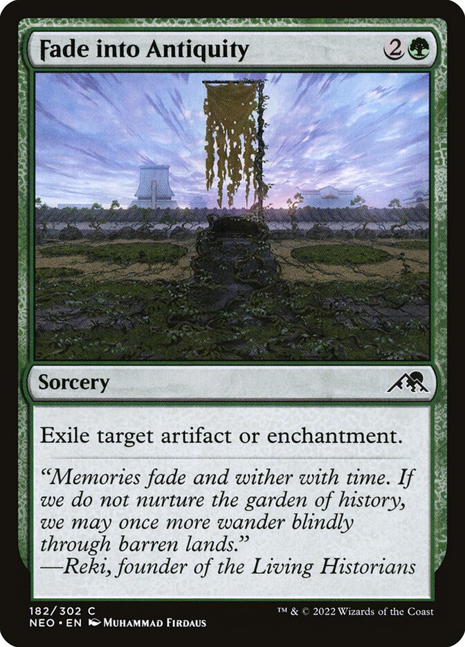 Fade into Antiquity – Common Magic: The Gathering card from Kamigawa: Neon Dynasty (#182)