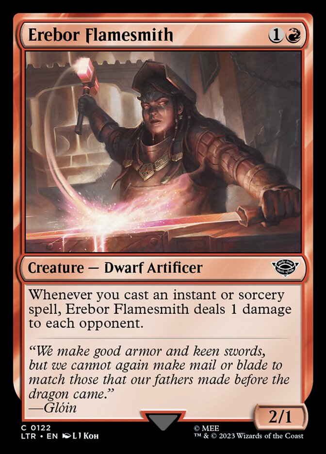 Erebor Flamesmith – Common Magic: The Gathering card from The Lord of the Rings: Tales of Middle-earth (#122)