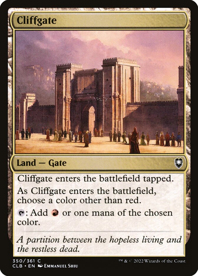 Cliffgate – Common Magic: The Gathering card from Commander Legends: Battle for Baldur's Gate (#350)
