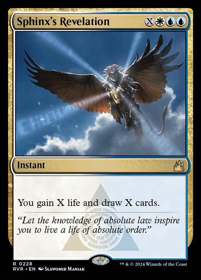 Sphinx's Revelation – Rare Magic: The Gathering card from Ravnica Remastered (#228)