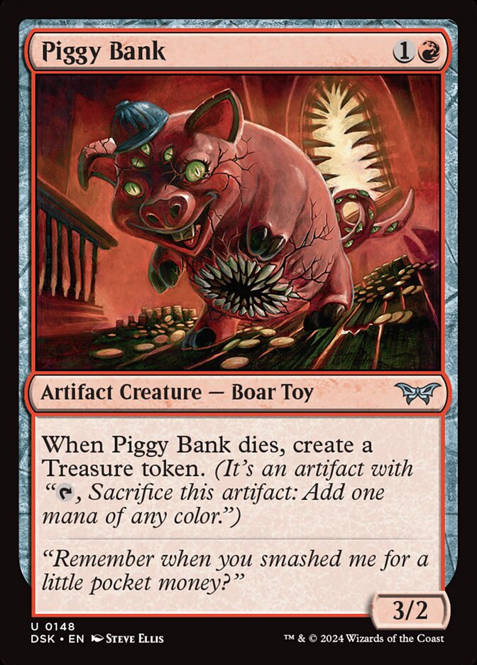 Piggy Bank – Uncommon Magic: The Gathering card from Duskmourn: House of Horror (#148)