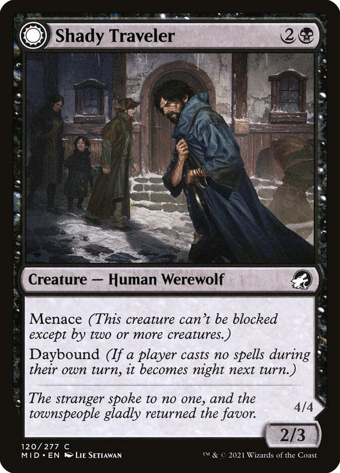 Shady Traveler // Stalking Predator – Common Magic: The Gathering card from Innistrad: Midnight Hunt (#120)