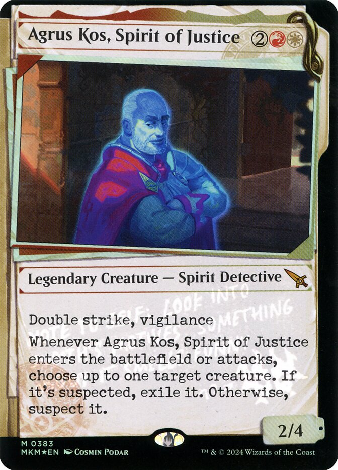Agrus Kos, Spirit of Justice – Mythic Magic: The Gathering card from Murders at Karlov Manor (#383)