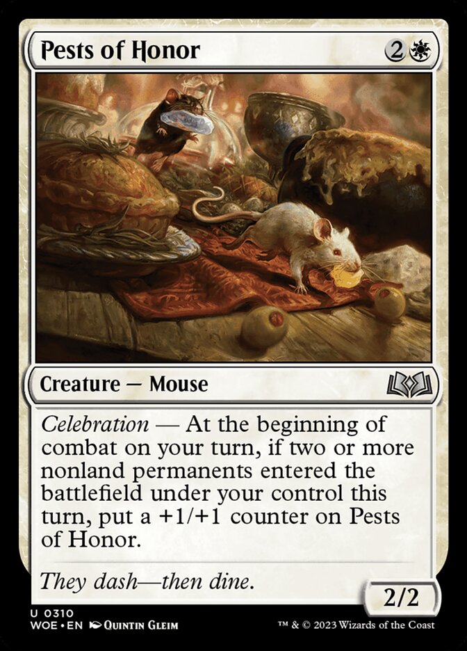 Pests of Honor – Uncommon Magic: The Gathering card from Wilds of Eldraine (#310)