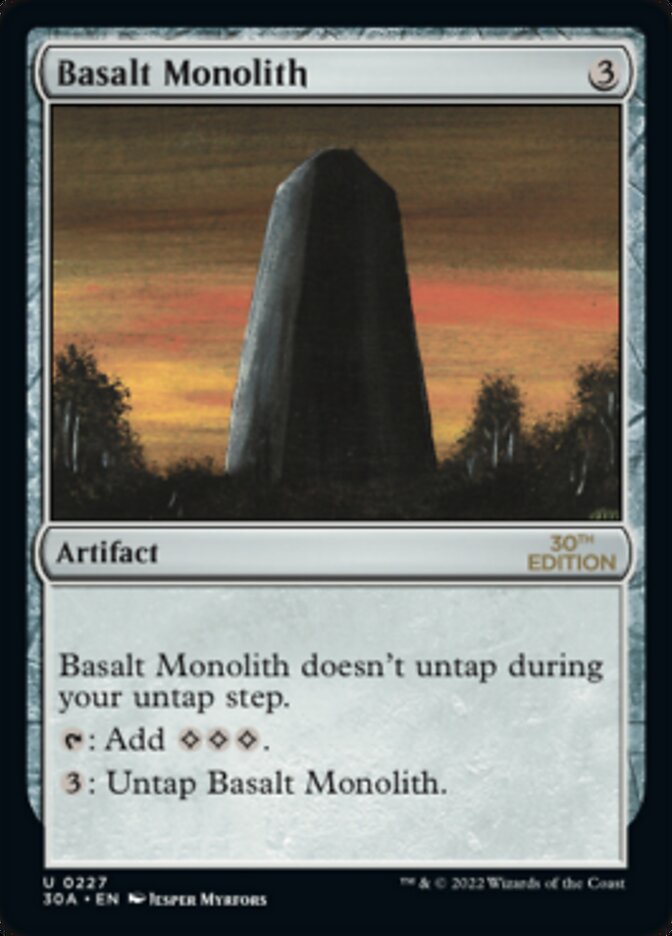 Basalt Monolith – Uncommon Magic: The Gathering card from 30th Anniversary Edition (#227)