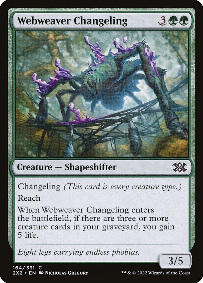 Webweaver Changeling – Common Magic: The Gathering card from Double Masters 2022 (#164)
