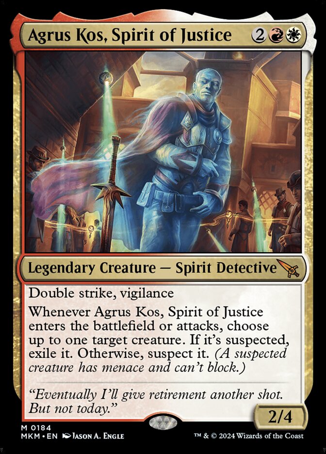 Agrus Kos, Spirit of Justice – Mythic Magic: The Gathering card from Murders at Karlov Manor (#184)