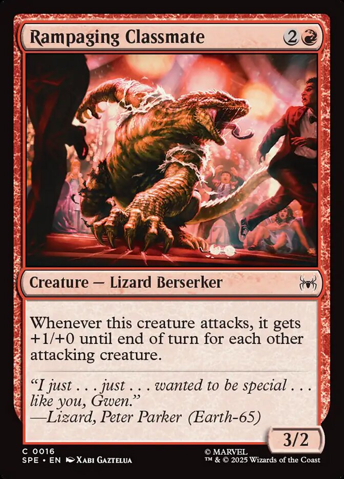 Rampaging Classmate – Common Magic: The Gathering card from Marvel's Spider-Man Eternal (#16)