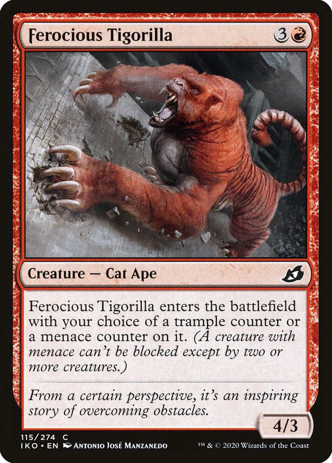 Ferocious Tigorilla – Common Magic: The Gathering card from Ikoria: Lair of Behemoths (#115)