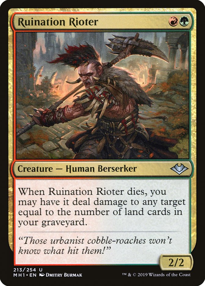 Ruination Rioter – Uncommon Magic: The Gathering card from Modern Horizons (#213)
