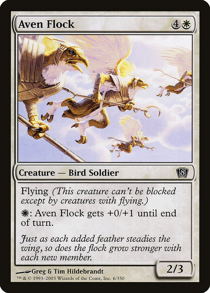 Aven Flock – Common Magic: The Gathering card from Eighth Edition (#6★)