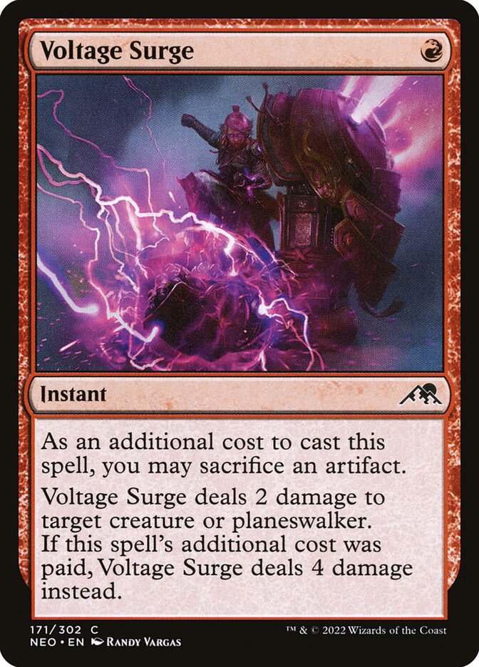 Voltage Surge – Common Magic: The Gathering card from Kamigawa: Neon Dynasty (#171)