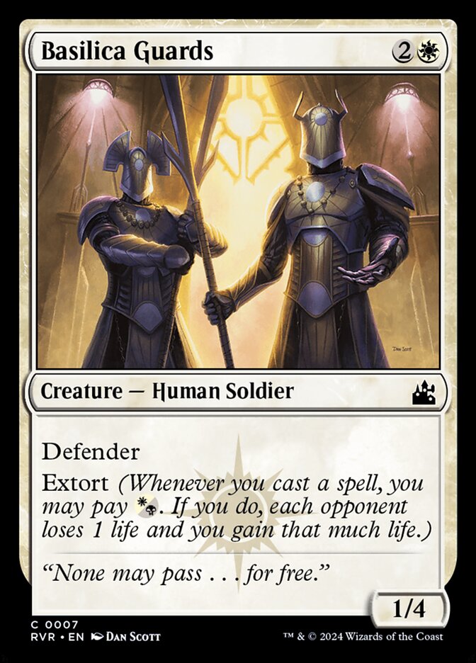 Basilica Guards – Common Magic: The Gathering card from Ravnica Remastered (#7)