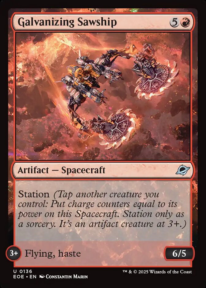 Galvanizing Sawship – Uncommon Magic: The Gathering card from Edge of Eternities (#136)