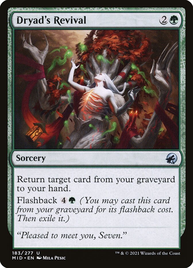 Dryad's Revival – Uncommon Magic: The Gathering card from Innistrad: Midnight Hunt (#183)