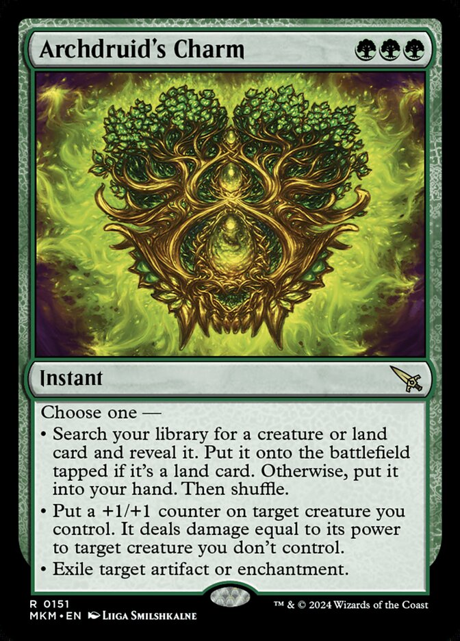 Archdruid's Charm – Rare Magic: The Gathering card from Murders at Karlov Manor (#151)