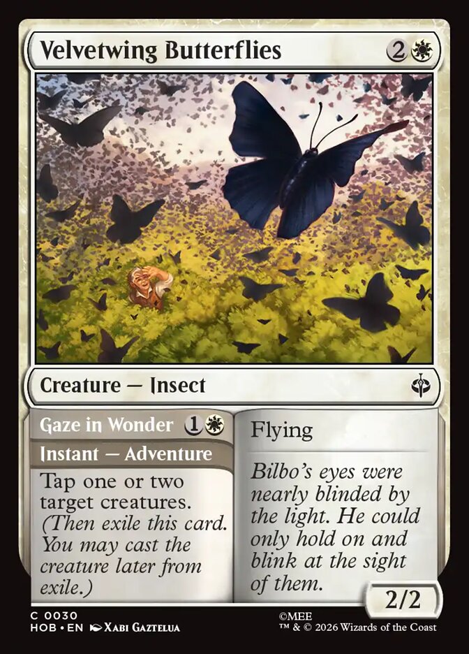Velvetwing Butterflies // Gaze in Wonder – Common Magic: The Gathering card from The Hobbit (#30)