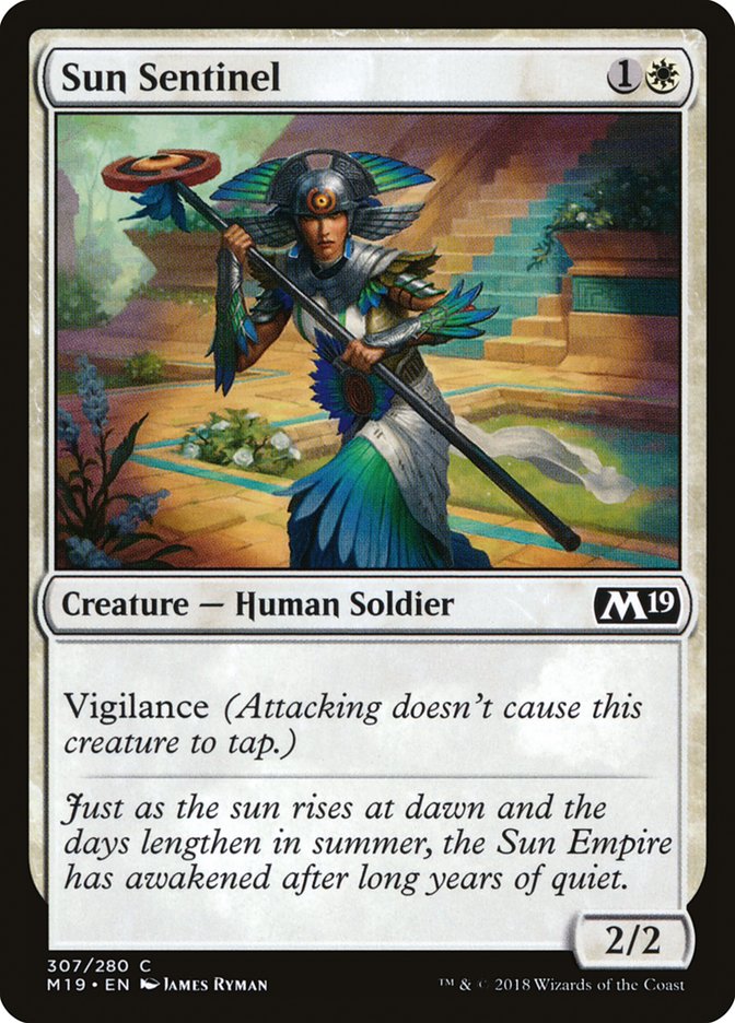 Sun Sentinel – Common Magic: The Gathering card from Core Set 2019 (#307)
