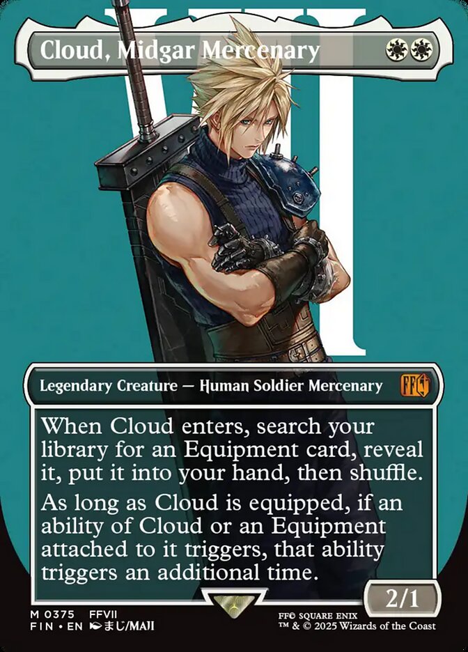Cloud, Midgar Mercenary – Mythic Magic: The Gathering card from Final Fantasy (#375)