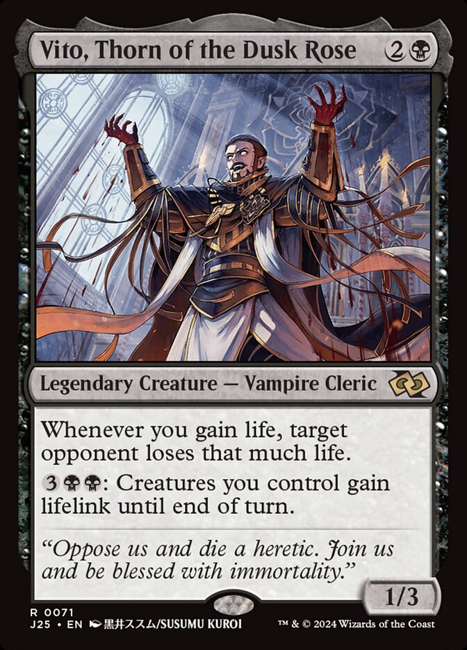 Vito, Thorn of the Dusk Rose – Rare Magic: The Gathering card from Foundations Jumpstart (#71)