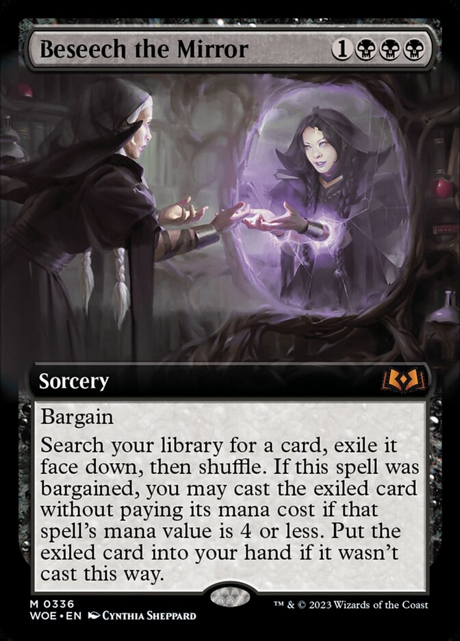 Beseech the Mirror – Mythic Magic: The Gathering card from Wilds of Eldraine (#336)
