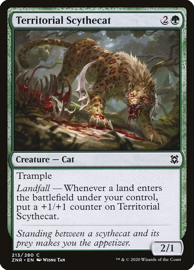 Territorial Scythecat – Common Magic: The Gathering card from Zendikar Rising (#213)