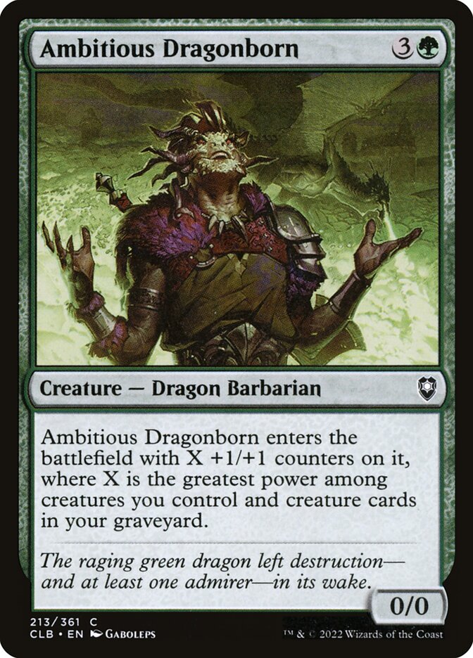 Ambitious Dragonborn – Common Magic: The Gathering card from Commander Legends: Battle for Baldur's Gate (#213)