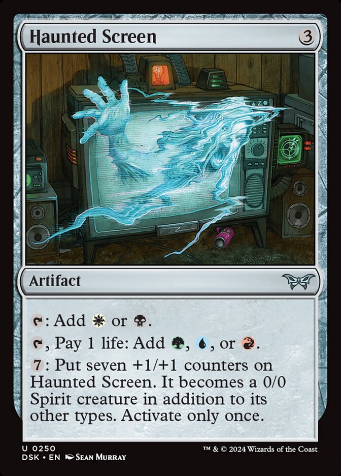 Haunted Screen – Uncommon Magic: The Gathering card from Duskmourn: House of Horror (#250)