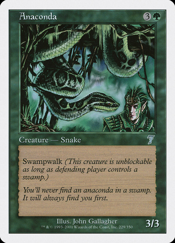 Anaconda – Uncommon Magic: The Gathering card from Seventh Edition (#229)