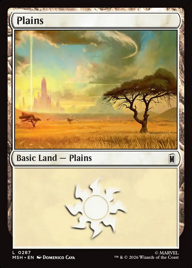 Plains – Common Magic: The Gathering card from Marvel Super Heroes (#287)