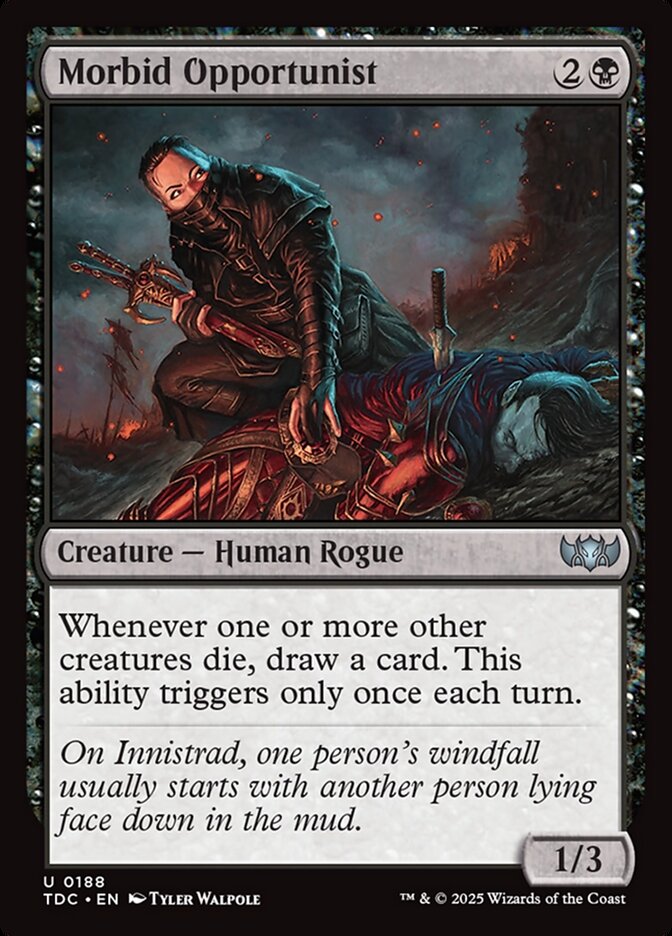 Morbid Opportunist – Uncommon Magic: The Gathering card from Tarkir: Dragonstorm Commander (#188)