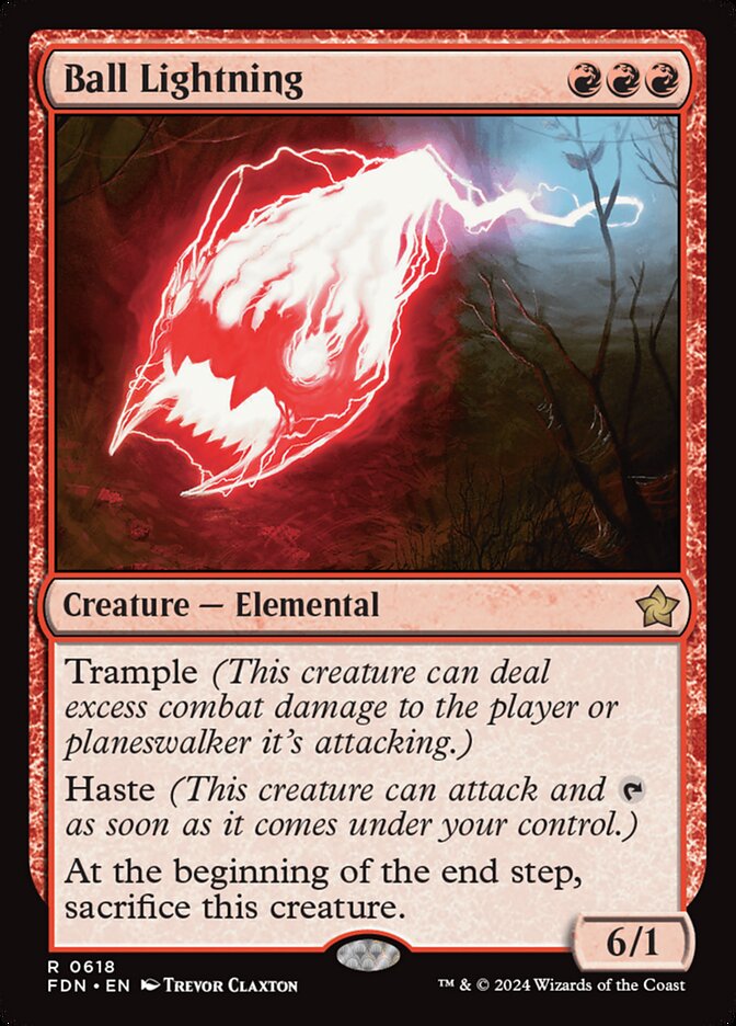 Ball Lightning – Rare Magic: The Gathering card from Foundations (#618)