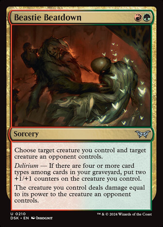 Beastie Beatdown – Uncommon Magic: The Gathering card from Duskmourn: House of Horror (#210)