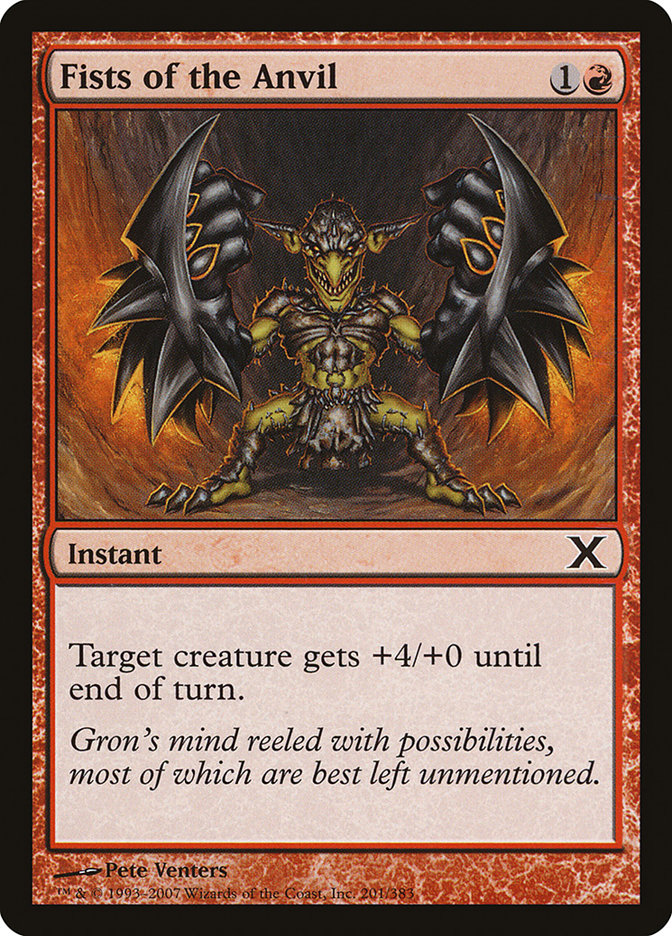 Fists of the Anvil – Common Magic: The Gathering card from Tenth Edition (#201)