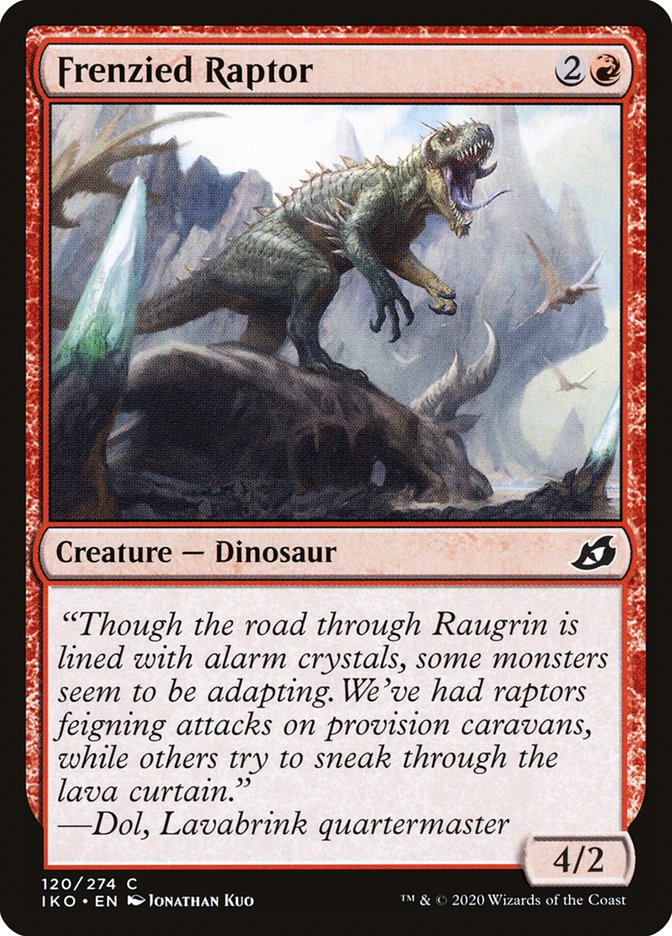 Frenzied Raptor – Common Magic: The Gathering card from Ikoria: Lair of Behemoths (#120)