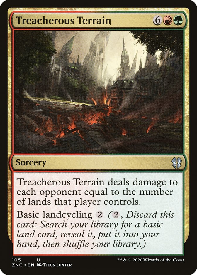Treacherous Terrain – Uncommon Magic: The Gathering card from Zendikar Rising Commander (#105)