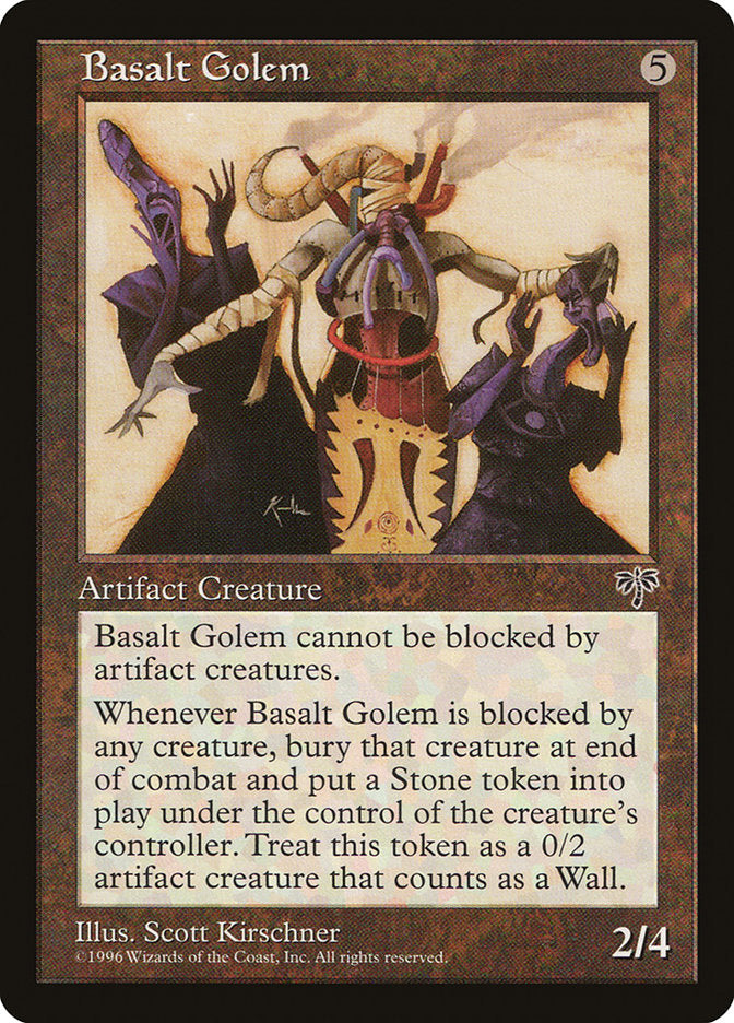 Basalt Golem – Uncommon Magic: The Gathering card from Mirage (#294)