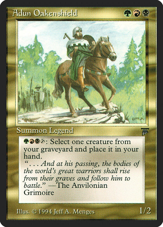Adun Oakenshield – Rare Magic: The Gathering card from Legends (#216)