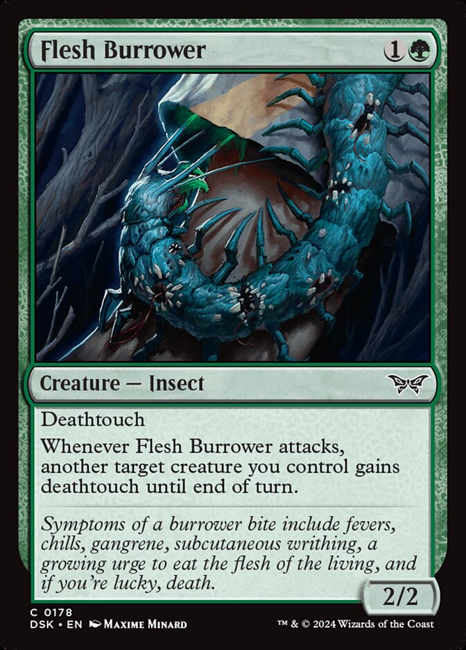 Flesh Burrower – Common Magic: The Gathering card from Duskmourn: House of Horror (#178)