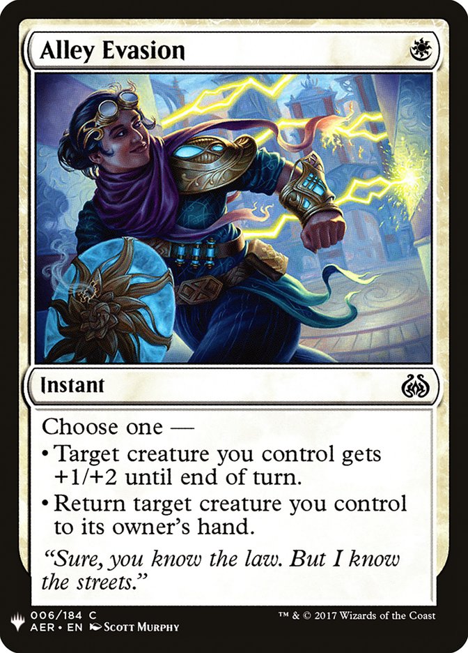 Alley Evasion – Common Magic: The Gathering card from The List (#AER-6)
