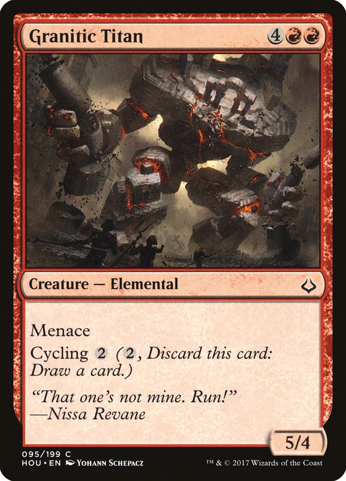 Granitic Titan – Common Magic: The Gathering card from Hour of Devastation (#95)