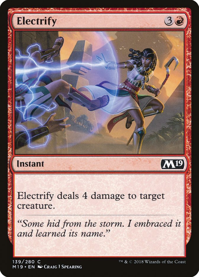 Electrify – Common Magic: The Gathering card from Core Set 2019 (#139)