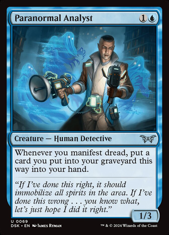 Paranormal Analyst – Uncommon Magic: The Gathering card from Duskmourn: House of Horror (#69)