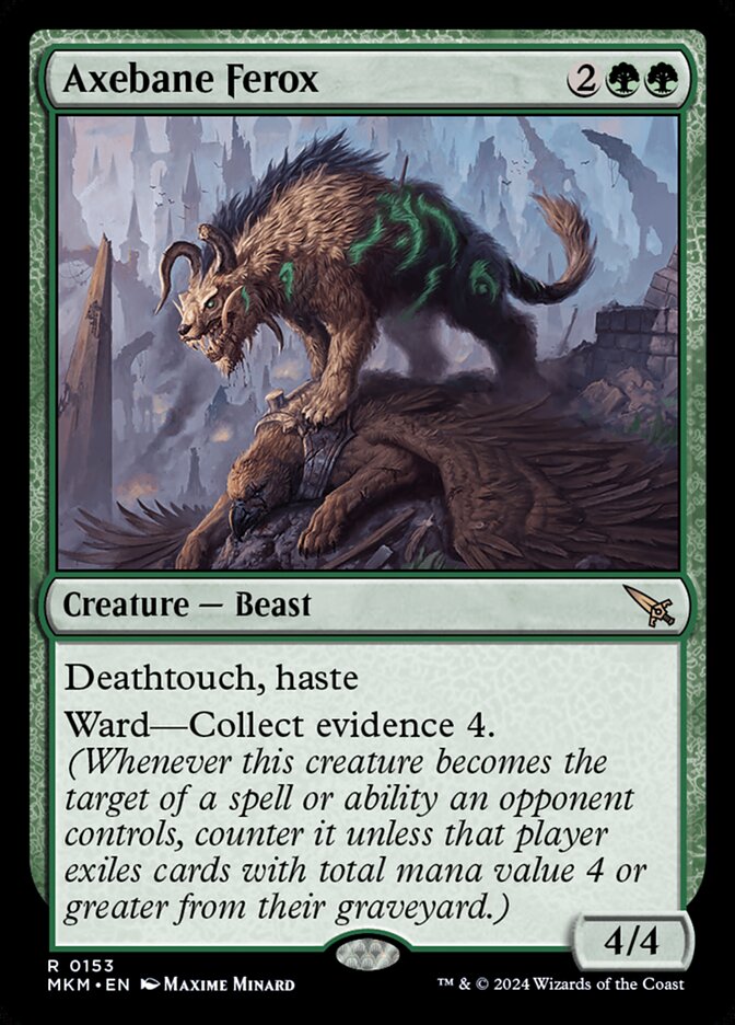 Axebane Ferox – Rare Magic: The Gathering card from Murders at Karlov Manor (#153)