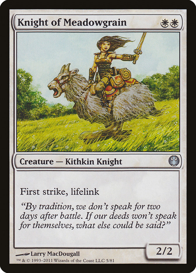 Knight of Meadowgrain – Uncommon Magic: The Gathering card from Duel Decks: Knights vs. Dragons (#5)