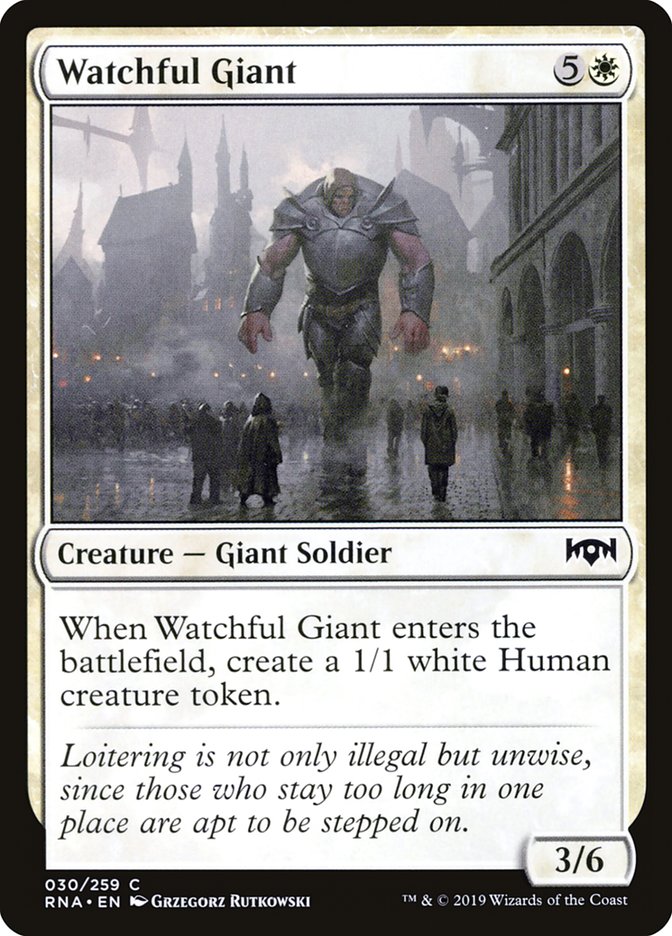 Watchful Giant – Common Magic: The Gathering card from Ravnica Allegiance (#30)
