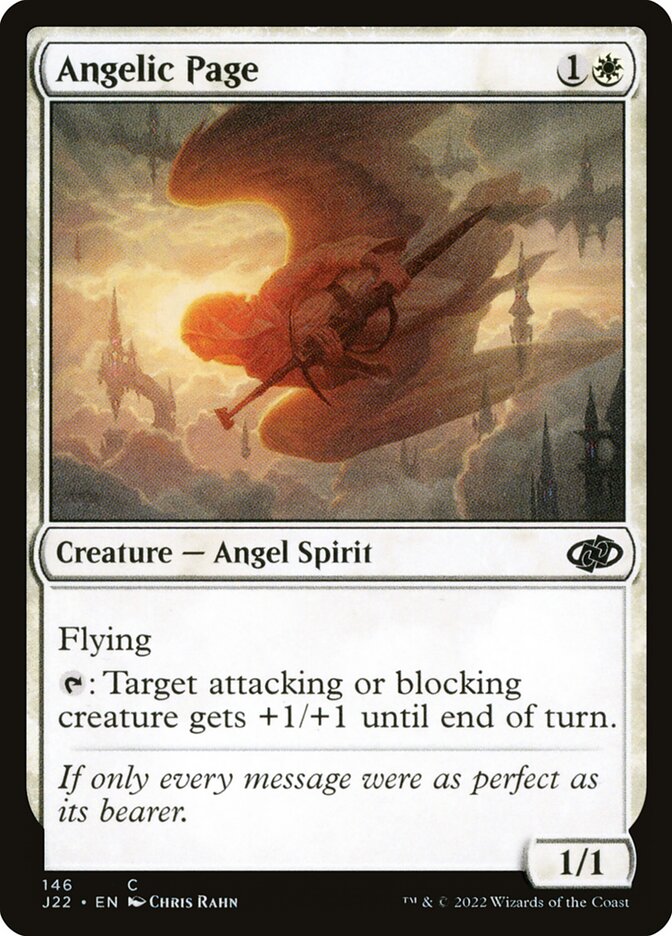 Angelic Page – Common Magic: The Gathering card from Jumpstart 2022 (#146)