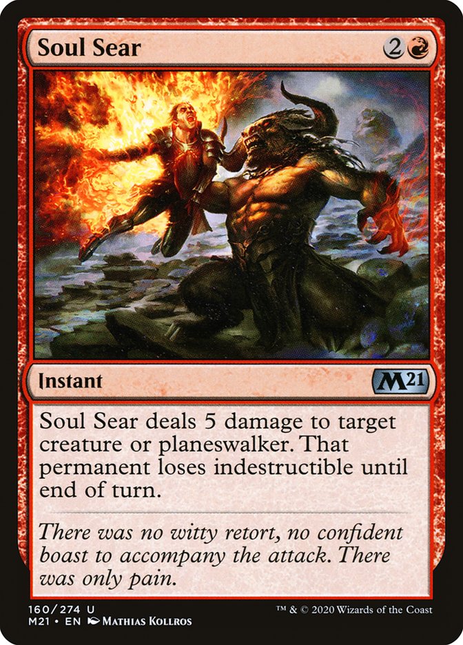 Soul Sear – Uncommon Magic: The Gathering card from Core Set 2021 (#160)