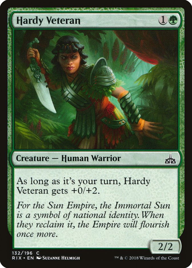 Hardy Veteran – Common Magic: The Gathering card from Rivals of Ixalan (#132)