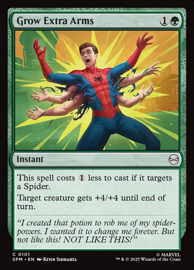 Grow Extra Arms – Common Magic: The Gathering card from Marvel's Spider-Man (#101)
